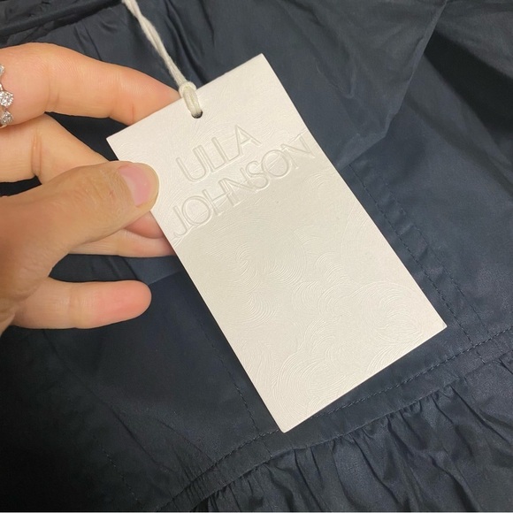 Ulla Johnson | Lila cold-shoulder gathered cotton-poplin mini dress In Black 2 - Picture 4 of 11